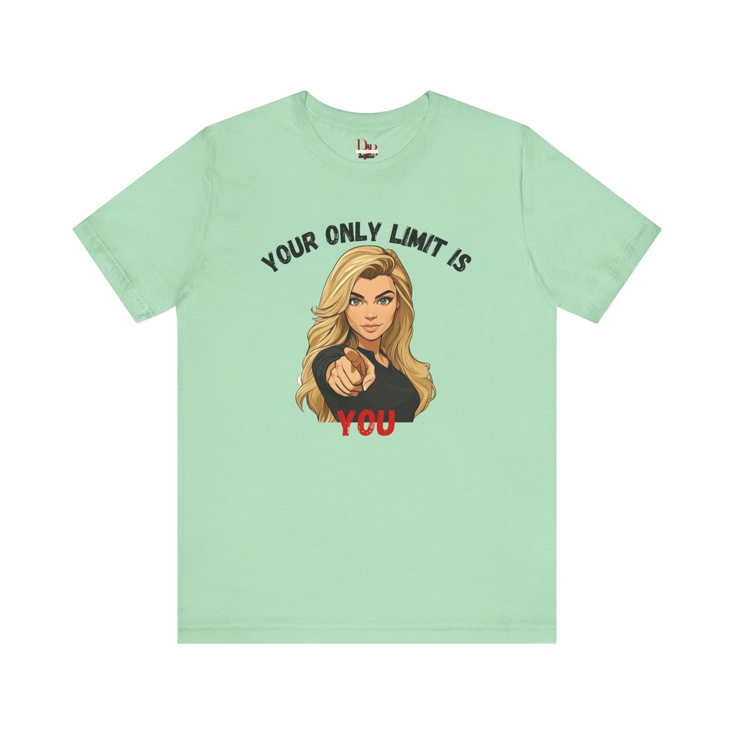 "Your Only Limit Is You" Inspirational Shirt B – Motivational Tee in Black & Red