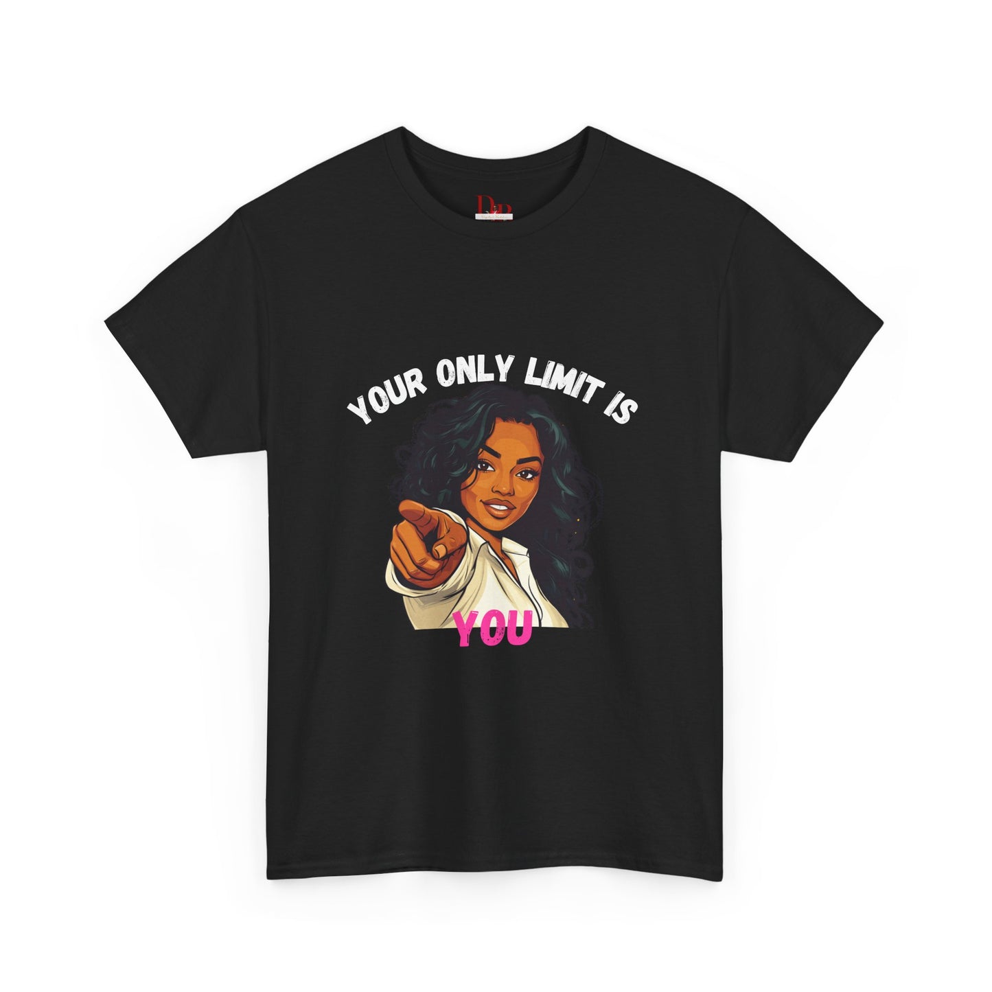 "Your Only Limit Is You" Inspirational Shirt – Motivational Tee in White & Pink Text