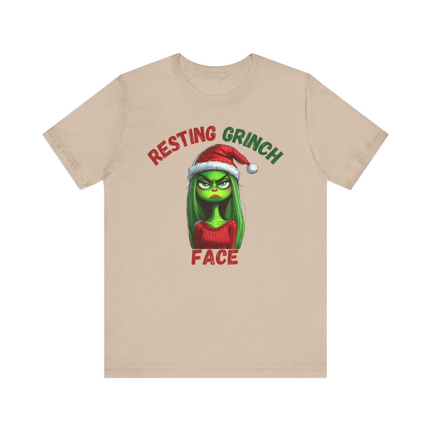 "Resting Grinch Face" Holiday Shirt – Funny Christmas Tee in Red & Green