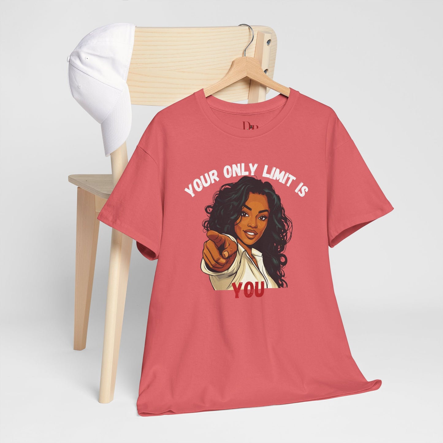 "Your Only Limit Is You" Inspirational Shirt – Motivational Tee in White & Red Text