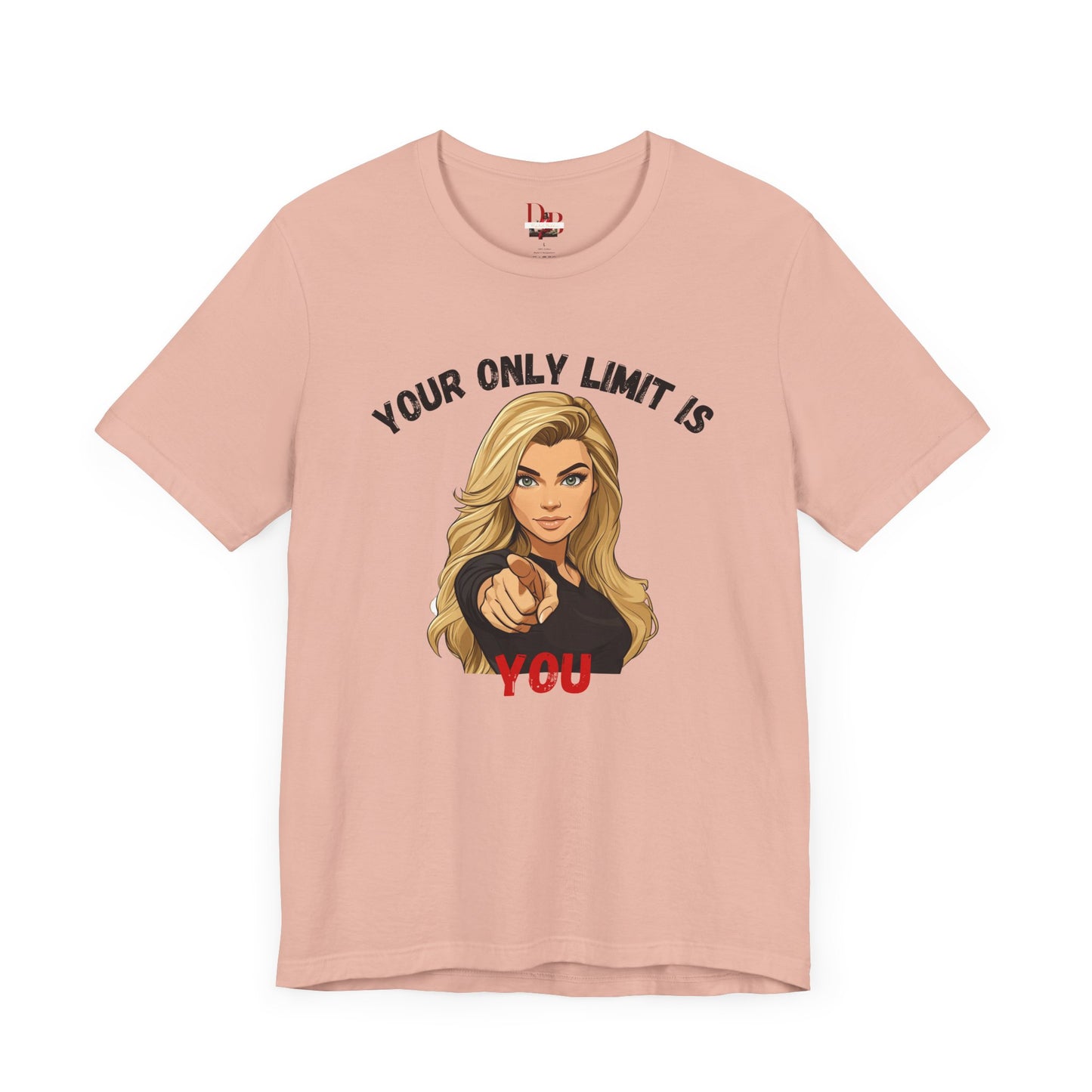 "Your Only Limit Is You" Inspirational Shirt B – Motivational Tee in Black & Red