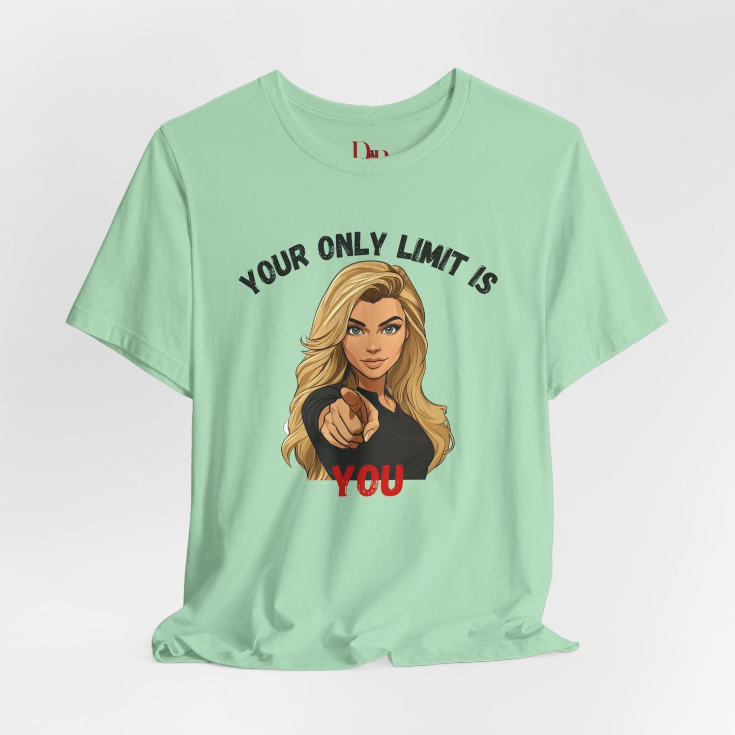 "Your Only Limit Is You" Inspirational Shirt B – Motivational Tee in Black & Red