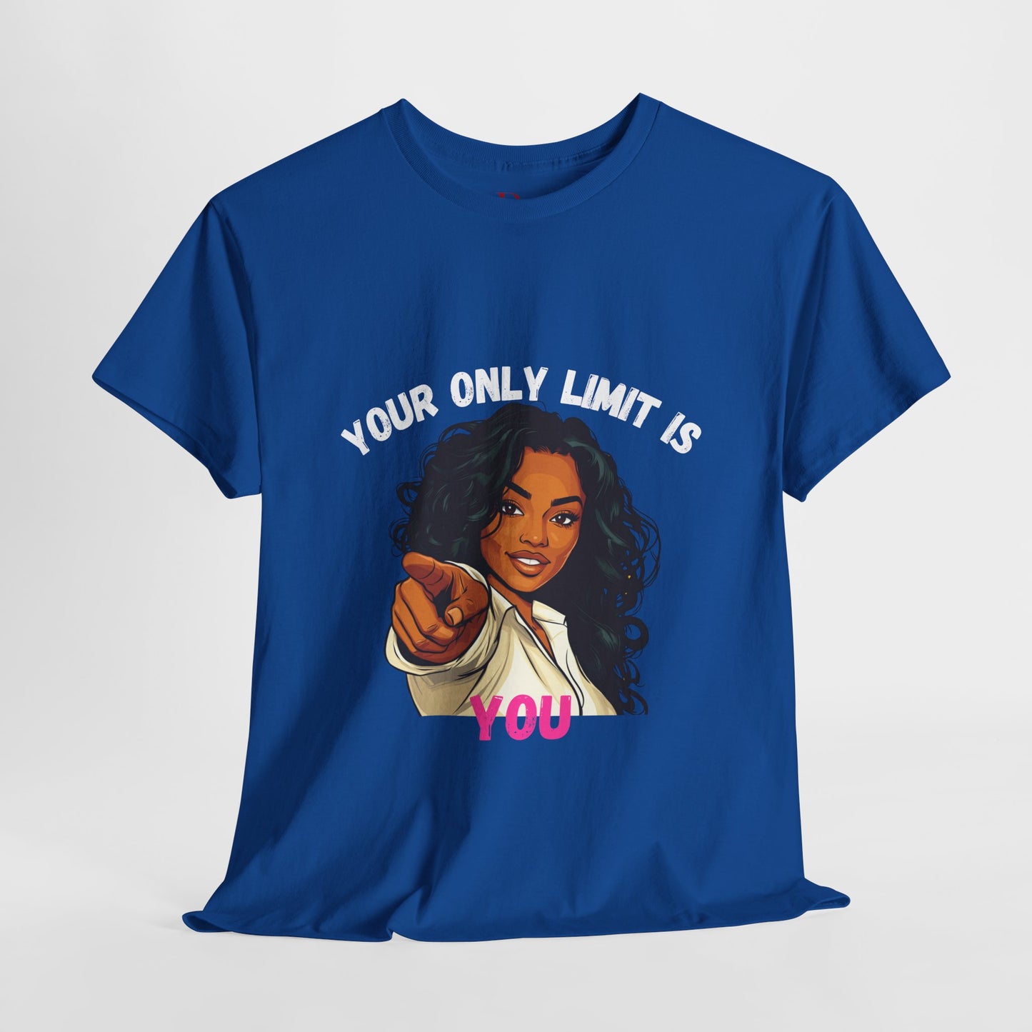 "Your Only Limit Is You" Inspirational Shirt – Motivational Tee in White & Pink Text