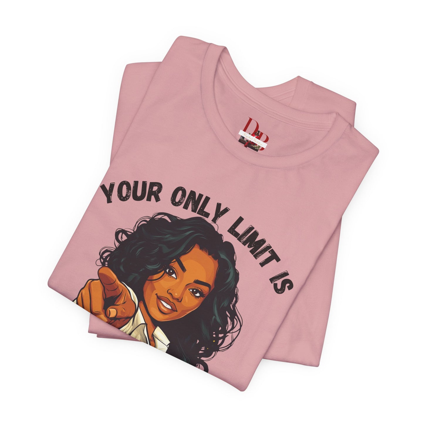 "Your Only Limit Is You" Inspirational Shirt – Motivational Tee in Black & Pink