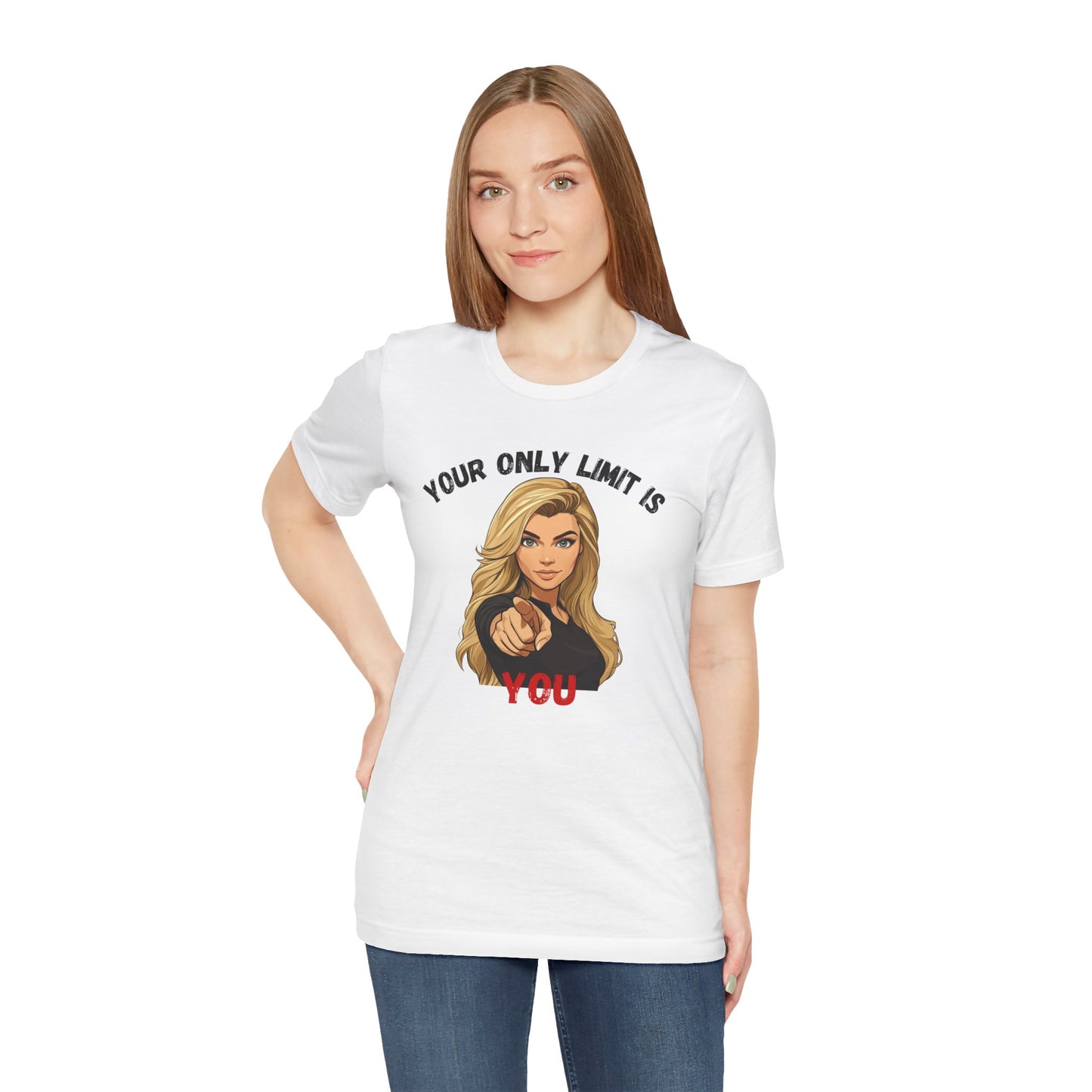 "Your Only Limit Is You" Inspirational Shirt B – Motivational Tee in Black & Red