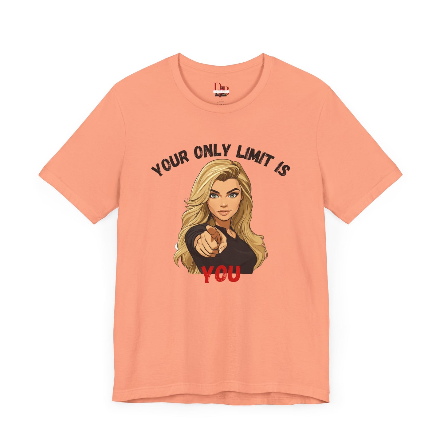 "Your Only Limit Is You" Inspirational Shirt B – Motivational Tee in Black & Red