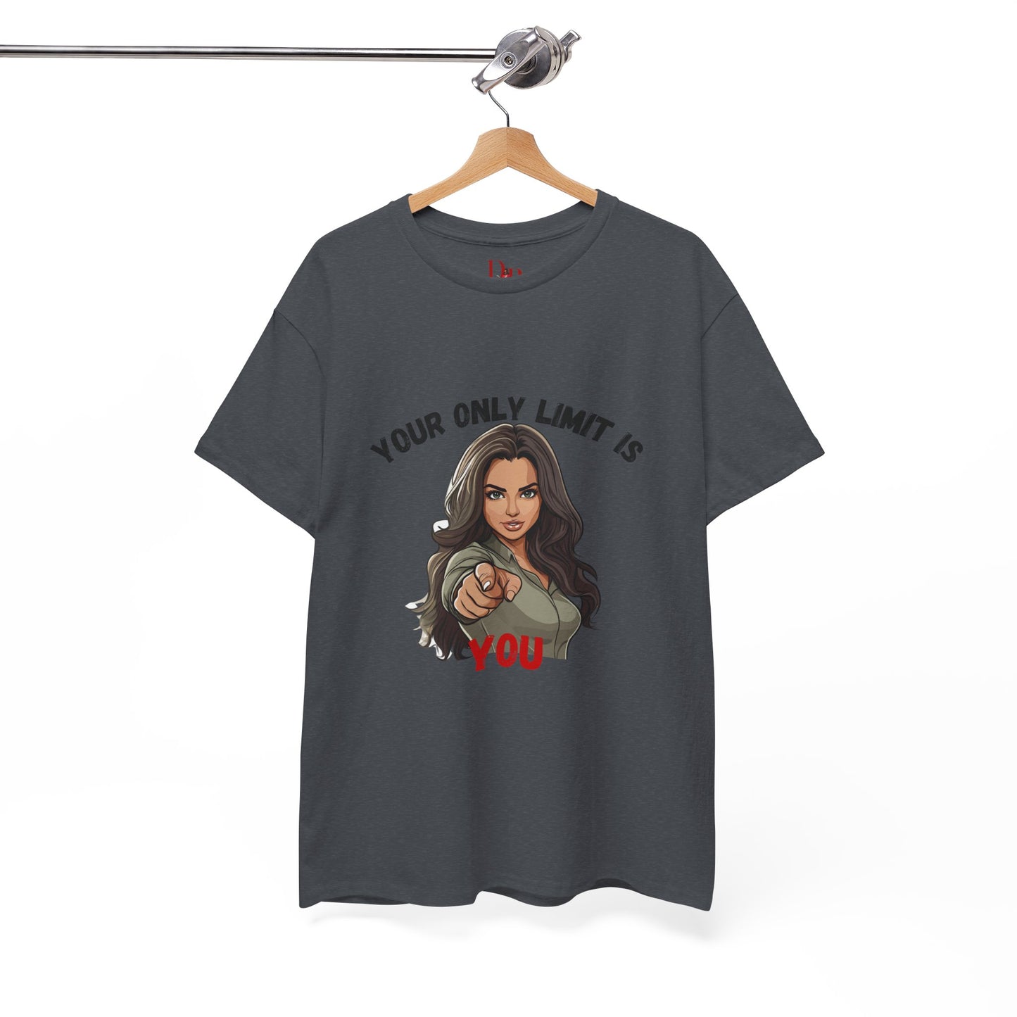 "Your Only Limit Is You" Inspirational Shirt – Motivational Tee in Black & Red Text