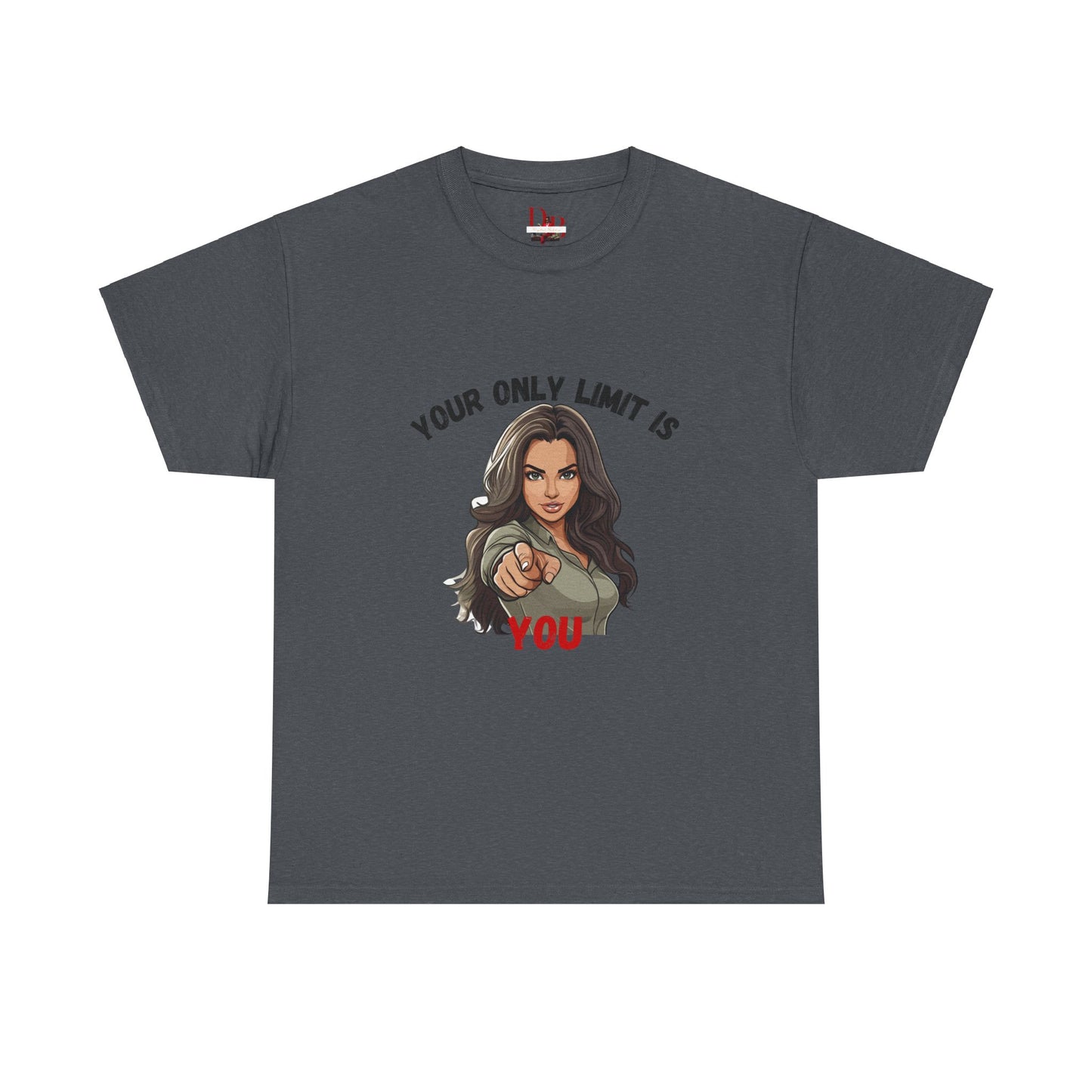 "Your Only Limit Is You" Inspirational Shirt – Motivational Tee in Black & Red Text