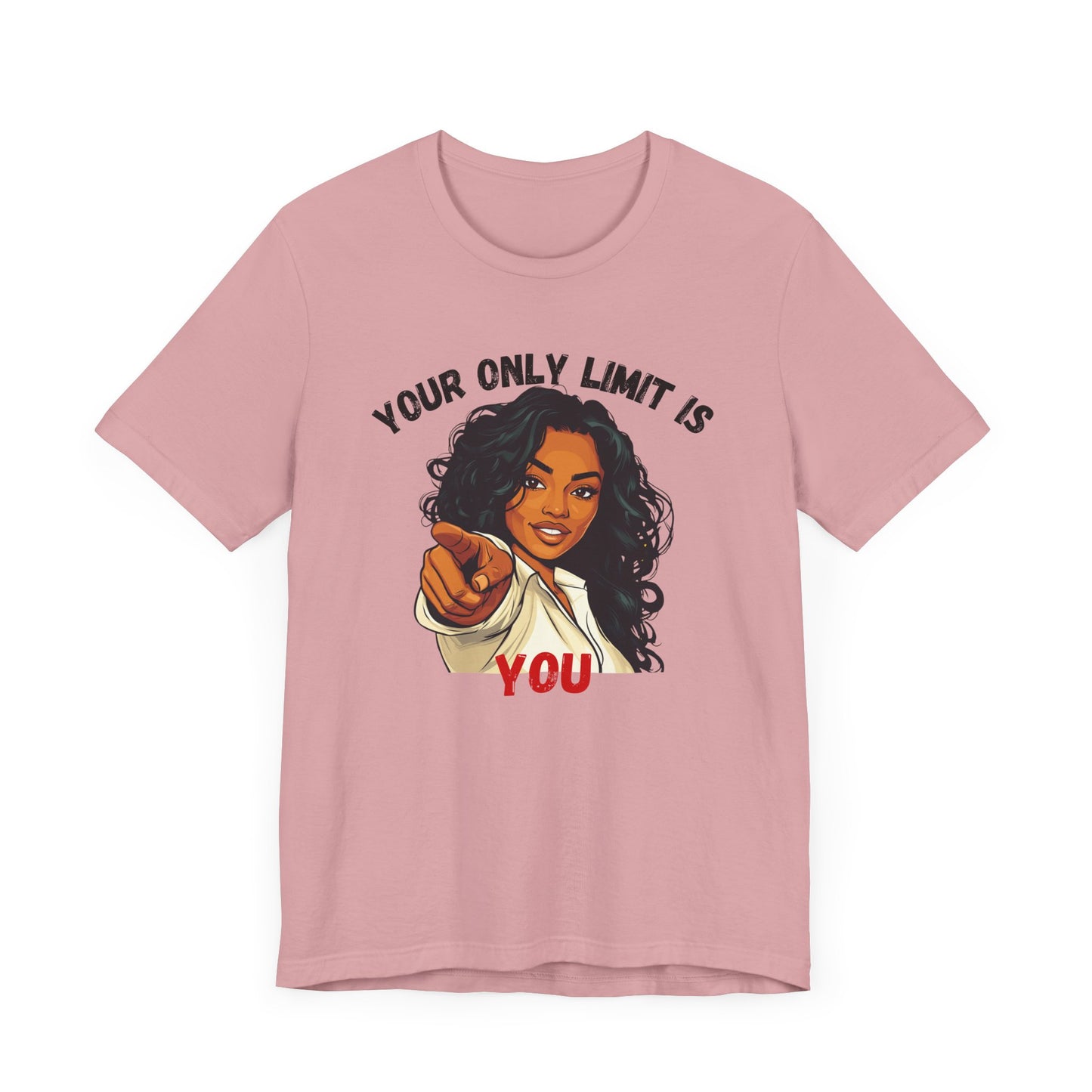 "Your Only Limit Is You" Inspirational Shirt – Motivational Tee in Black & Red Text
