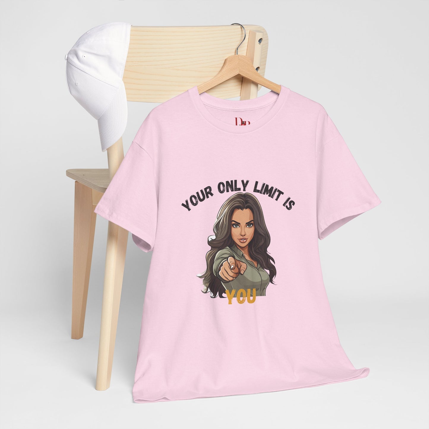 "Your Only Limit Is You" Inspirational Shirt – Motivational Tee in Black & Gold Text