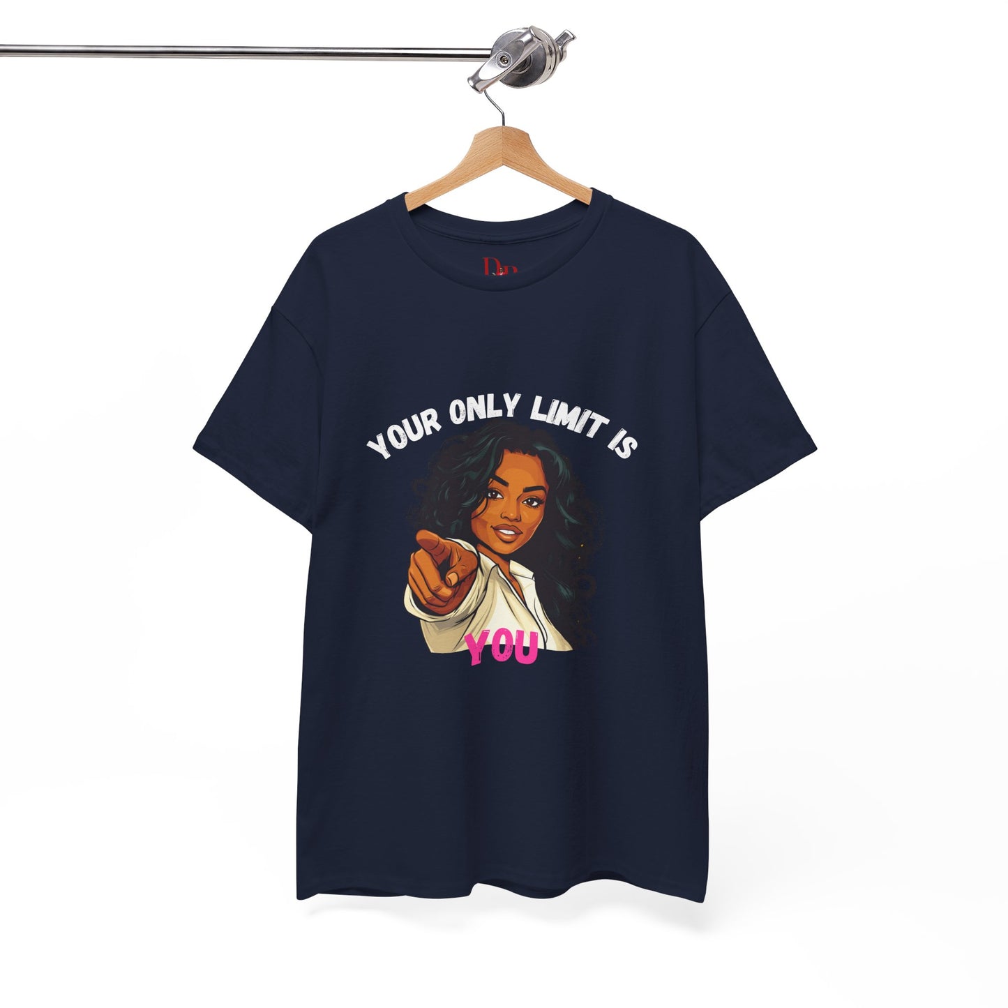 "Your Only Limit Is You" Inspirational Shirt – Motivational Tee in White & Pink Text