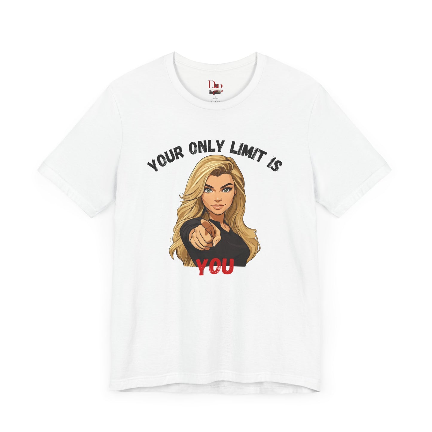 "Your Only Limit Is You" Inspirational Shirt B – Motivational Tee in Black & Red