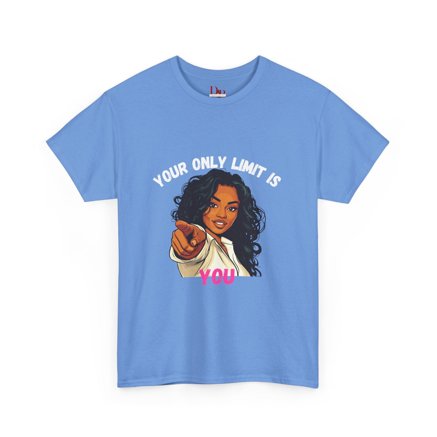 "Your Only Limit Is You" Inspirational Shirt – Motivational Tee in White & Pink Text