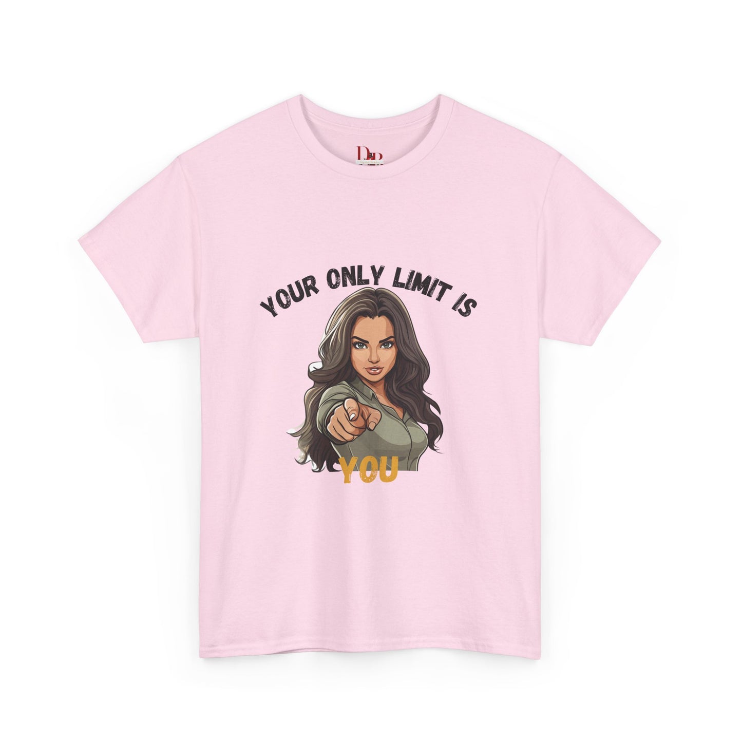 "Your Only Limit Is You" Inspirational Shirt – Motivational Tee in Black & Gold Text
