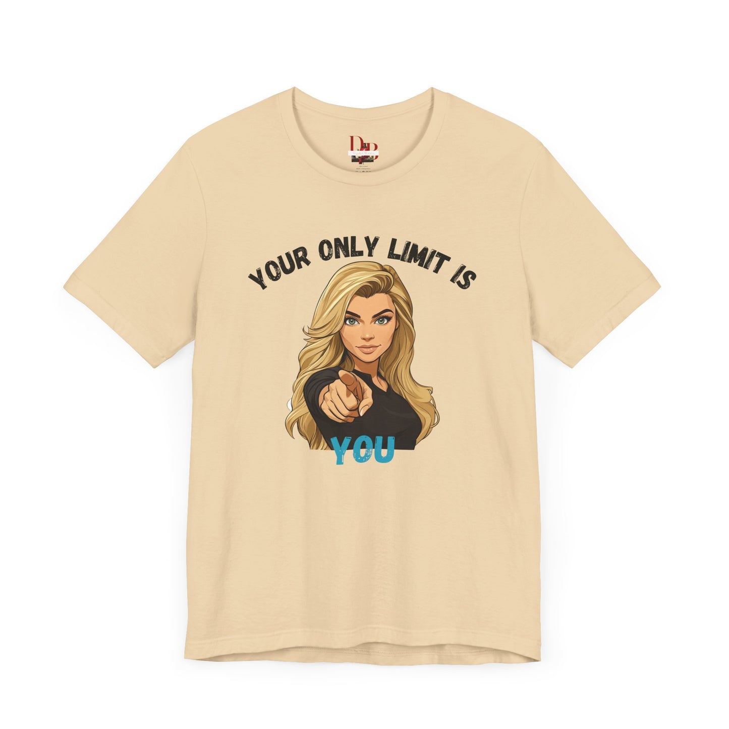 "Your Only Limit Is You" Inspirational Shirt B – Motivational Tee in Black & Blue