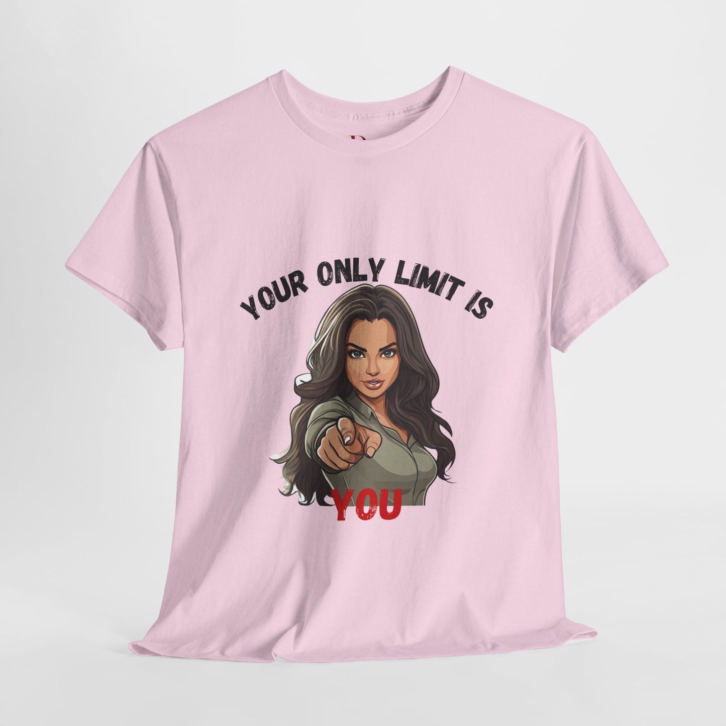"Your Only Limit Is You" Inspirational Shirt – Motivational Tee in Black & Red Text