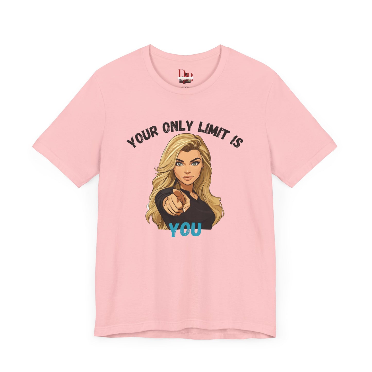 "Your Only Limit Is You" Inspirational Shirt B – Motivational Tee in Black & Blue