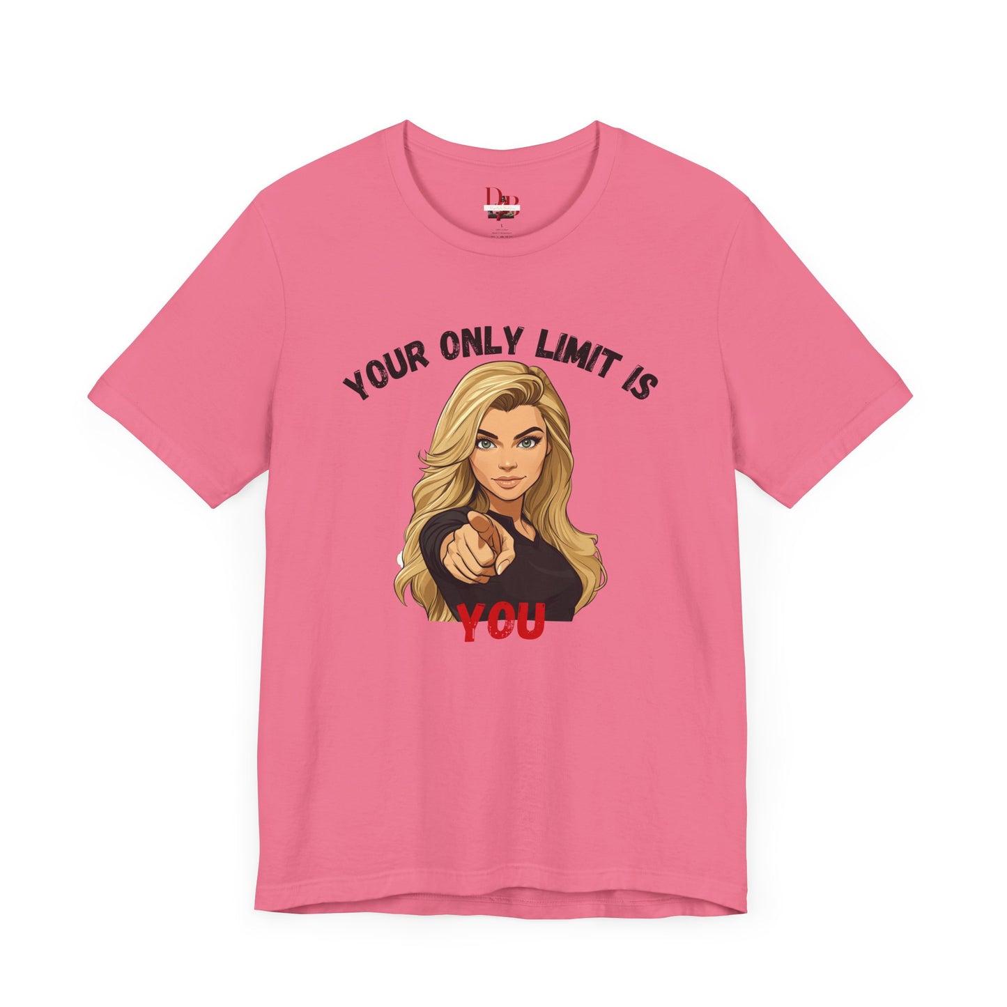 "Your Only Limit Is You" Inspirational Shirt B – Motivational Tee in Black & Red