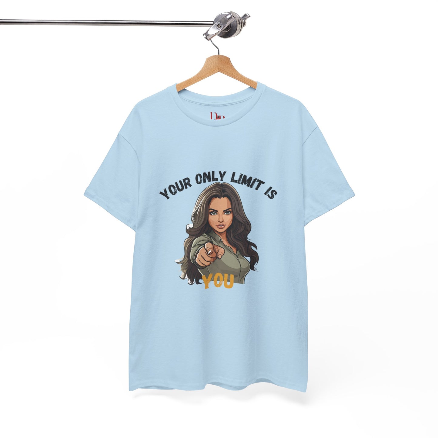 "Your Only Limit Is You" Inspirational Shirt – Motivational Tee in Black & Gold Text