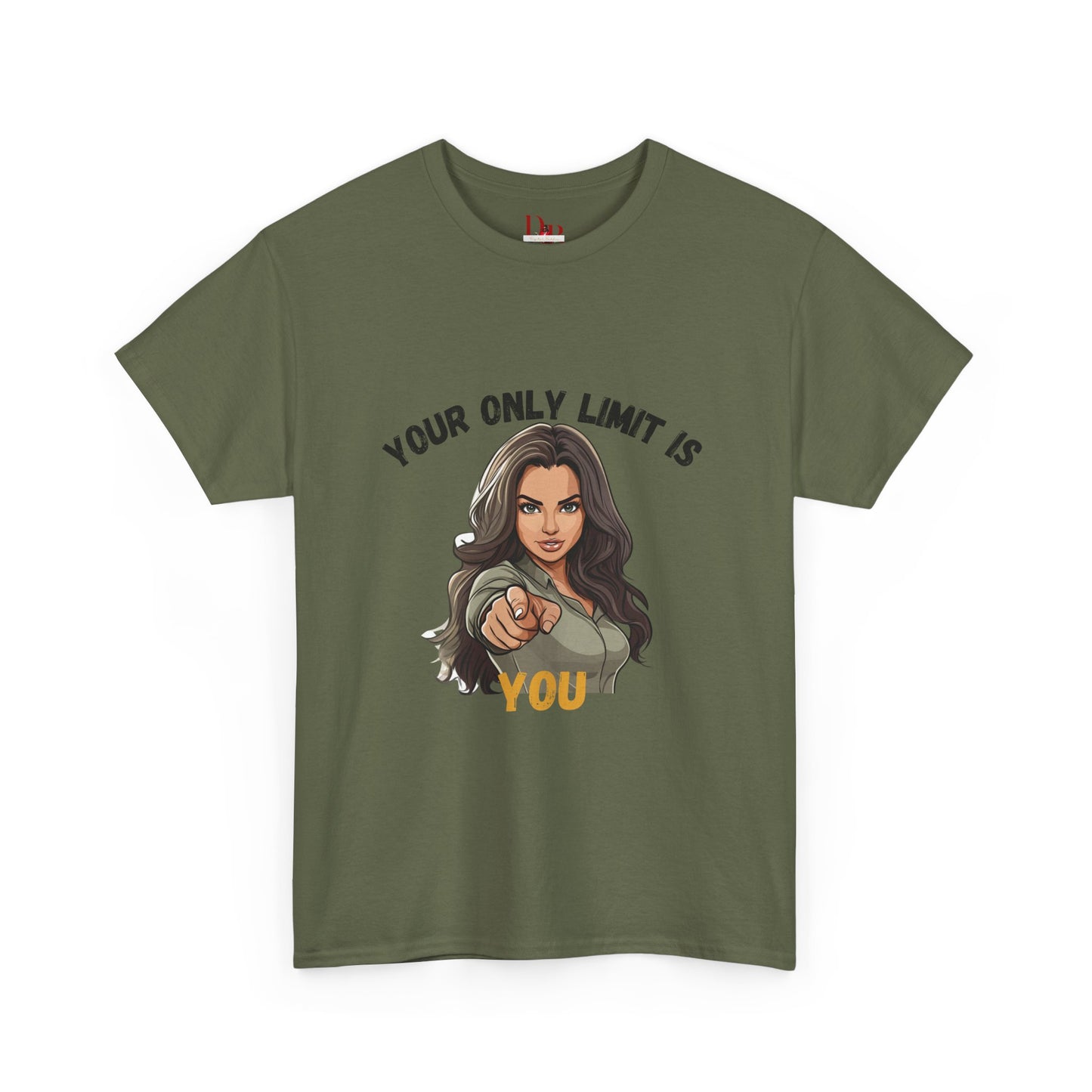 "Your Only Limit Is You" Inspirational Shirt – Motivational Tee in Black & Gold Text