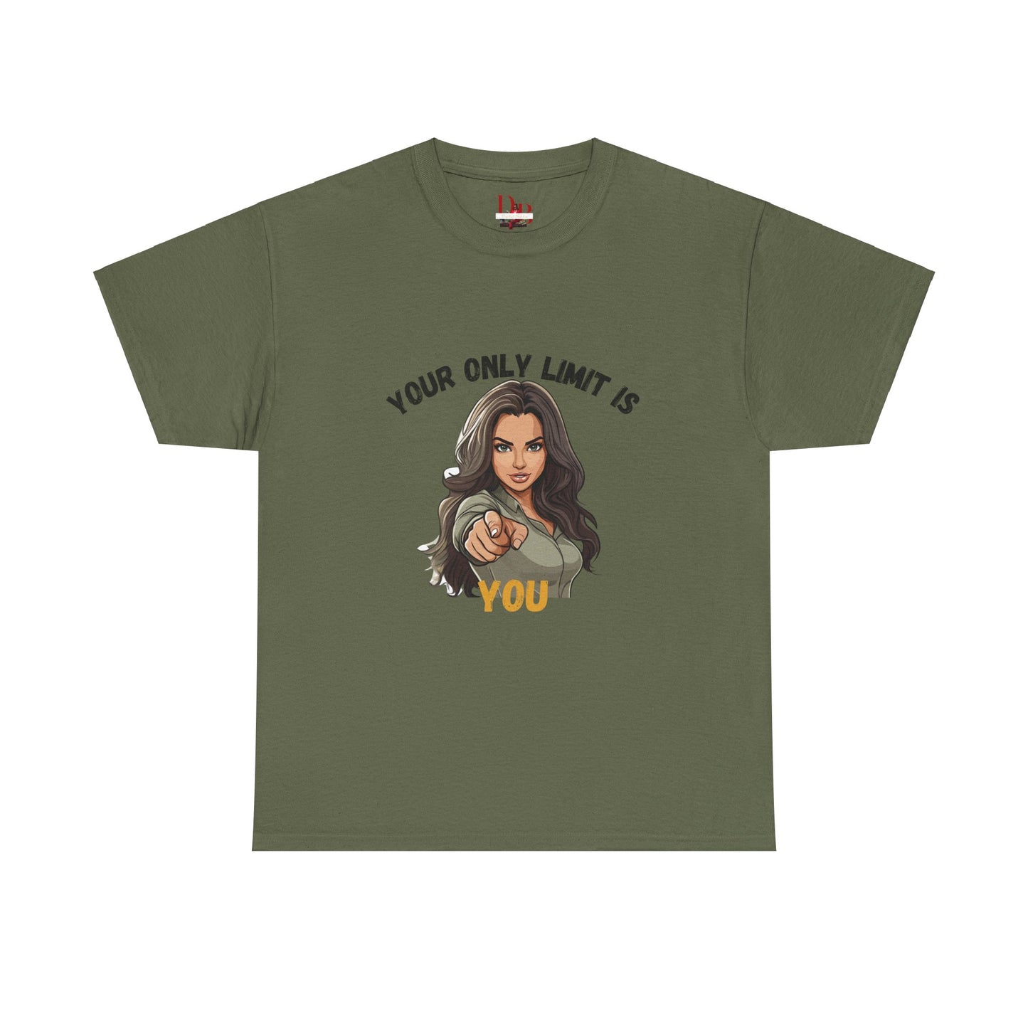 "Your Only Limit Is You" Inspirational Shirt – Motivational Tee in Black & Gold Text