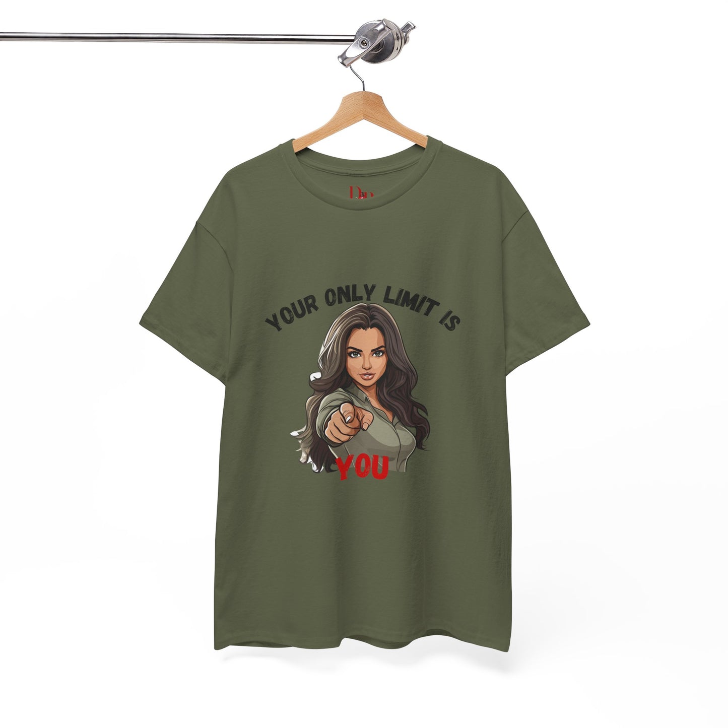 "Your Only Limit Is You" Inspirational Shirt – Motivational Tee in Black & Red Text