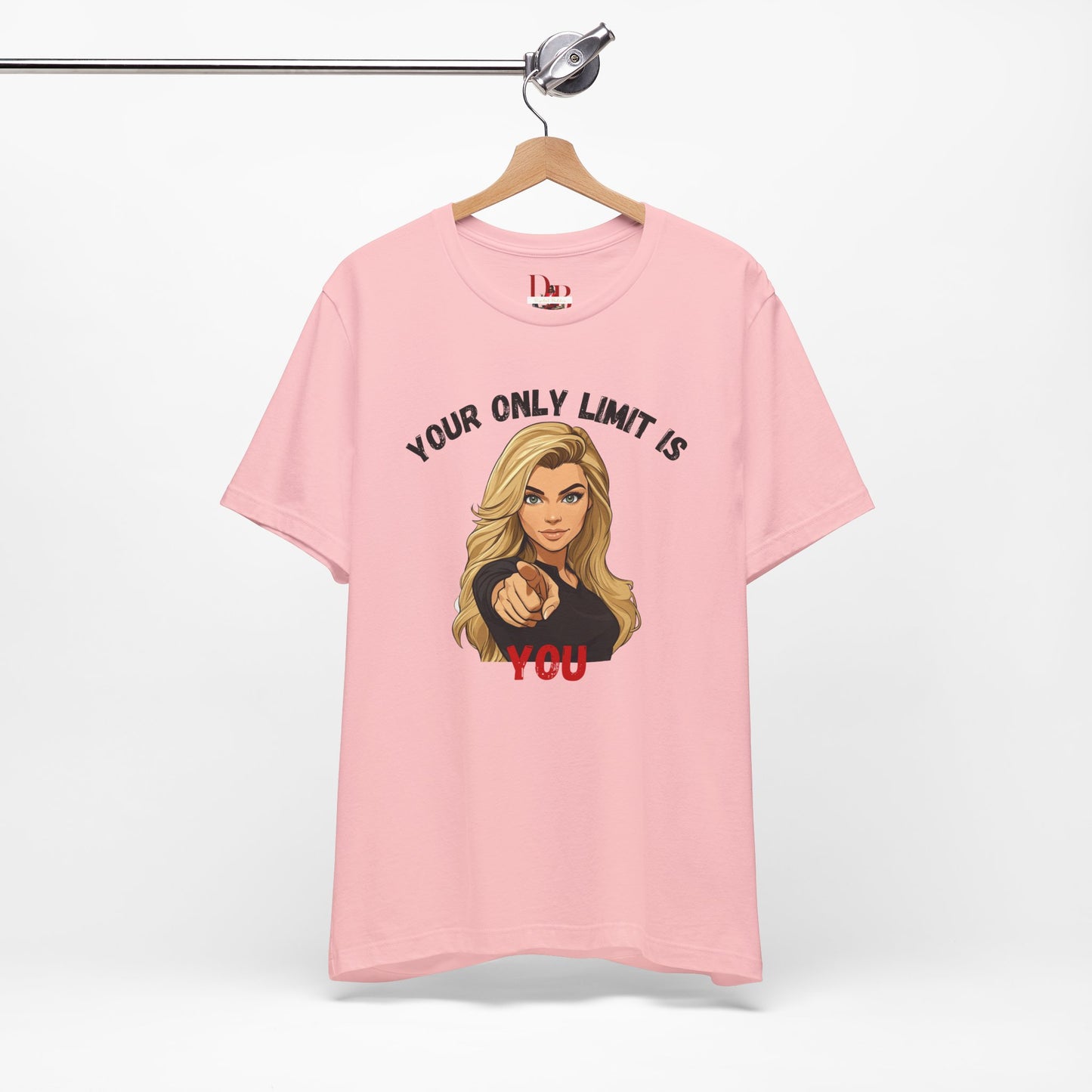 "Your Only Limit Is You" Inspirational Shirt B – Motivational Tee in Black & Red