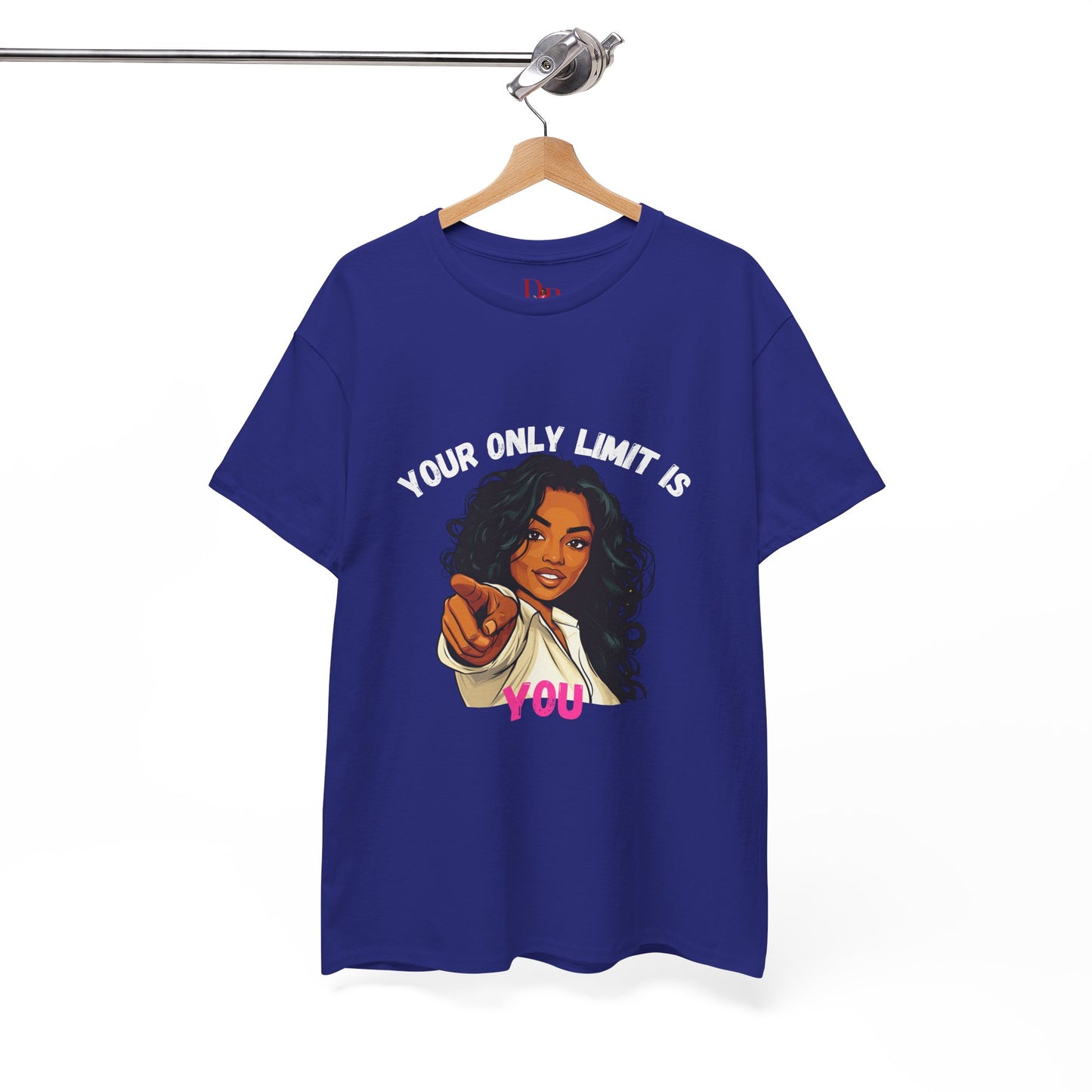 "Your Only Limit Is You" Inspirational Shirt – Motivational Tee in White & Pink Text
