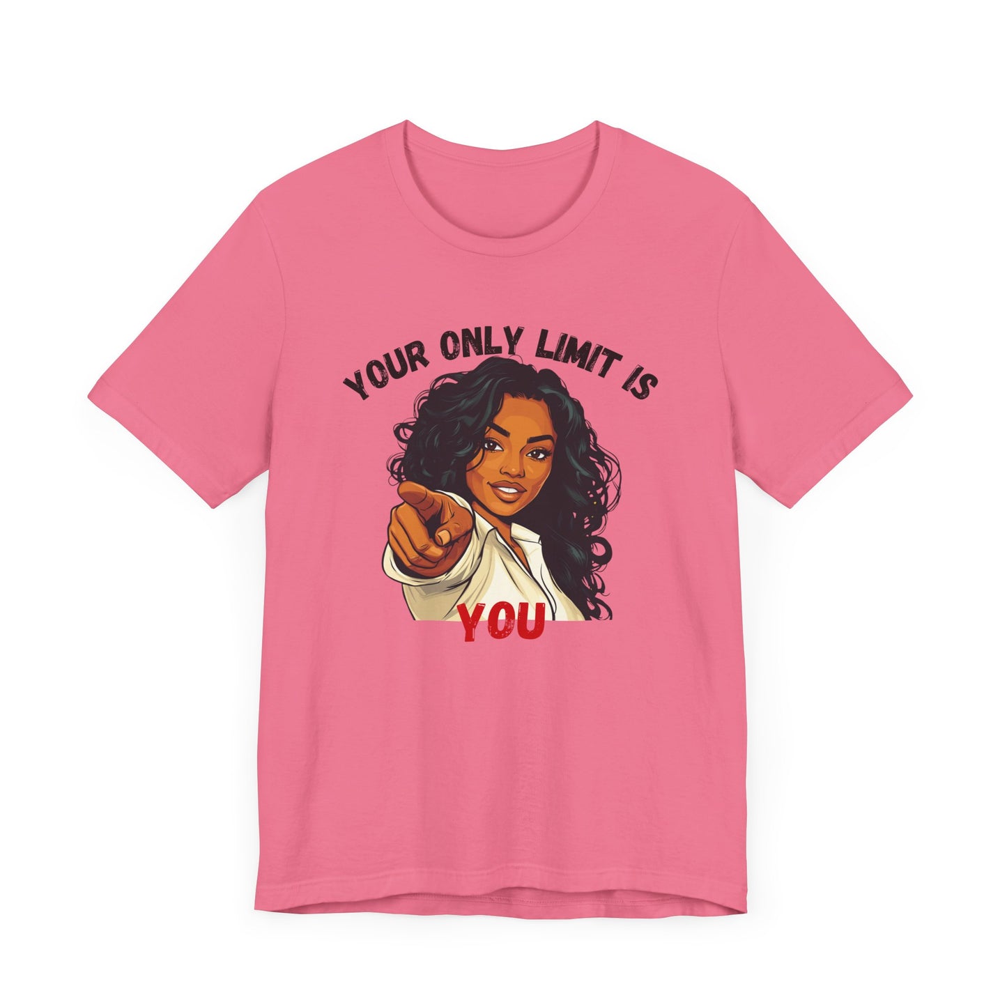 "Your Only Limit Is You" Inspirational Shirt – Motivational Tee in Black & Red Text