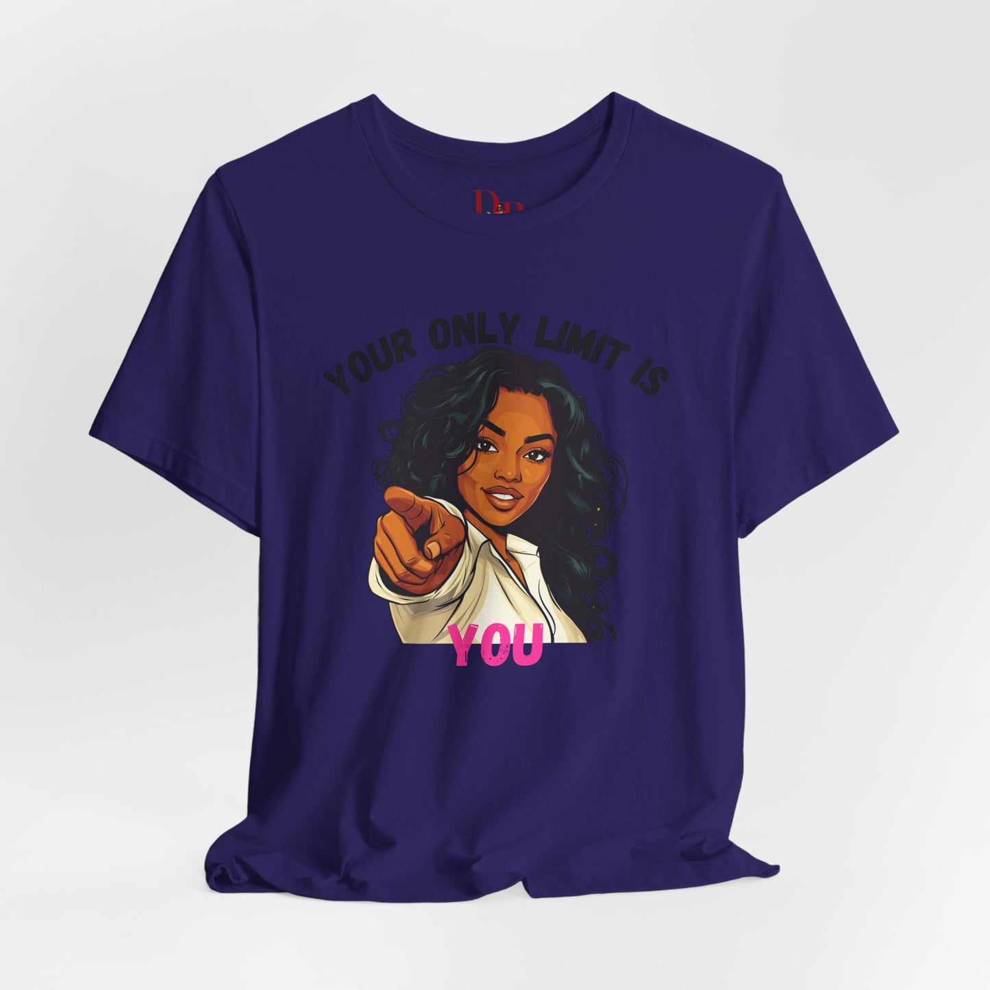 "Your Only Limit Is You" Inspirational Shirt – Motivational Tee in Black & Pink