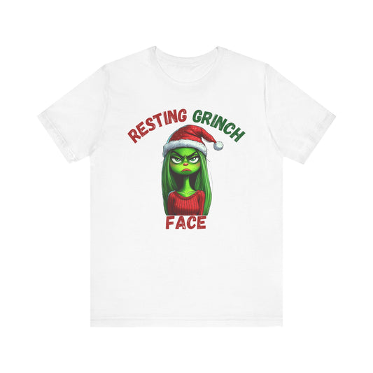 "Resting Grinch Face" Holiday Shirt – Funny Christmas Tee in Red & Green