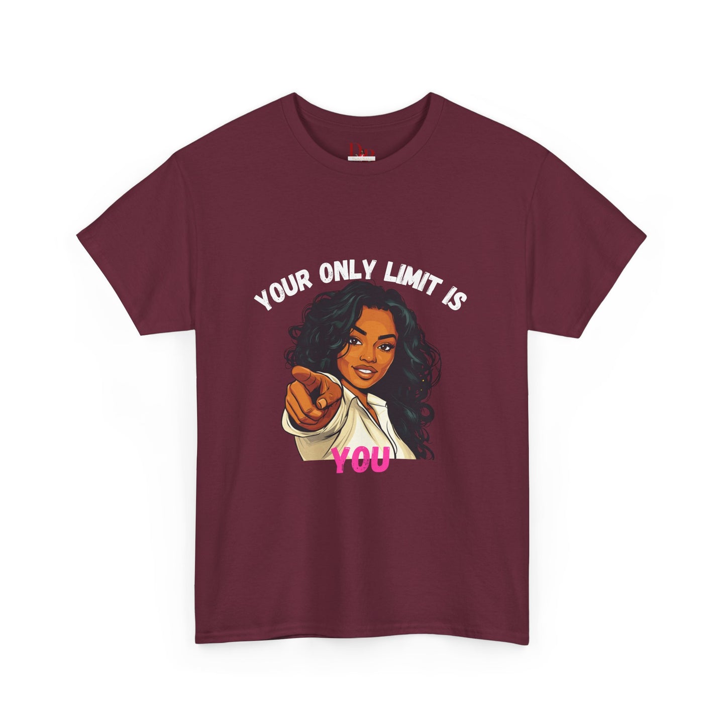 "Your Only Limit Is You" Inspirational Shirt – Motivational Tee in White & Pink Text