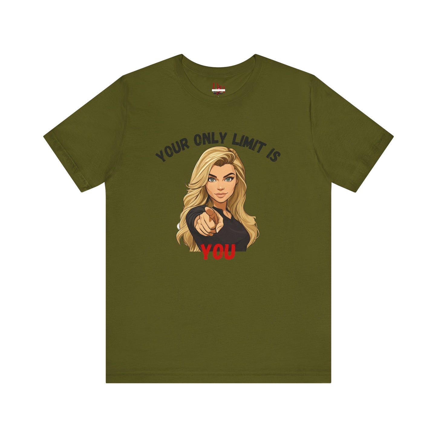 "Your Only Limit Is You" Inspirational Shirt B – Motivational Tee in Black & Red