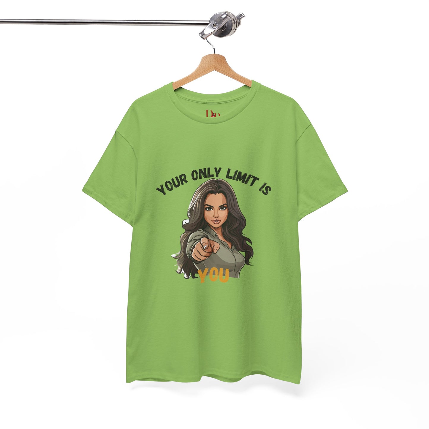 "Your Only Limit Is You" Inspirational Shirt – Motivational Tee in Black & Gold Text