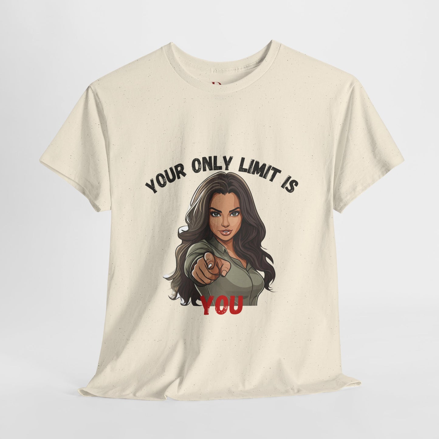 "Your Only Limit Is You" Inspirational Shirt – Motivational Tee in Black & Red Text