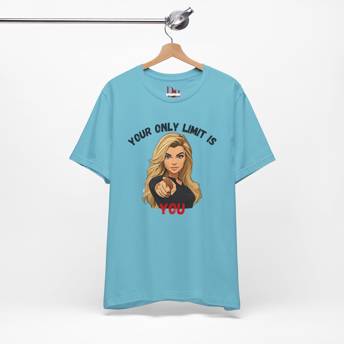 "Your Only Limit Is You" Inspirational Shirt B – Motivational Tee in Black & Red