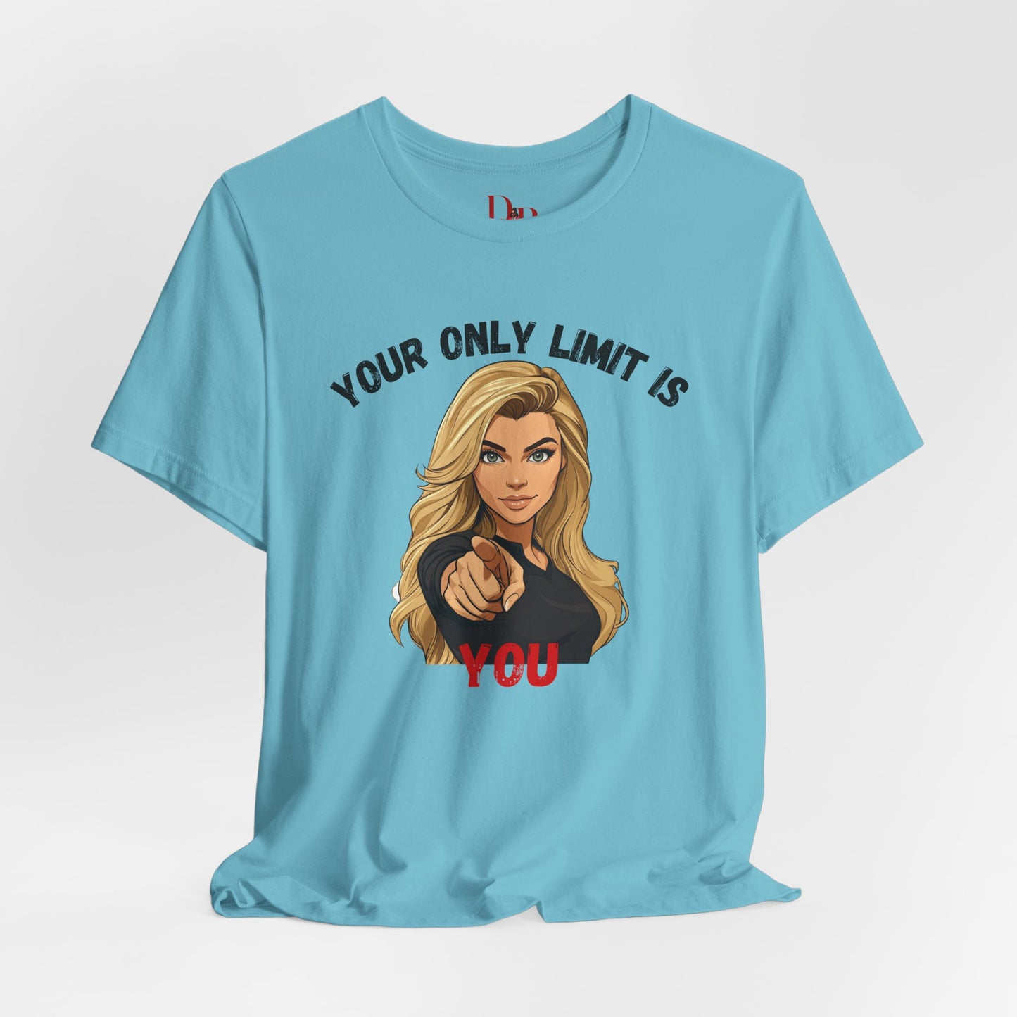 "Your Only Limit Is You" Inspirational Shirt B – Motivational Tee in Black & Red