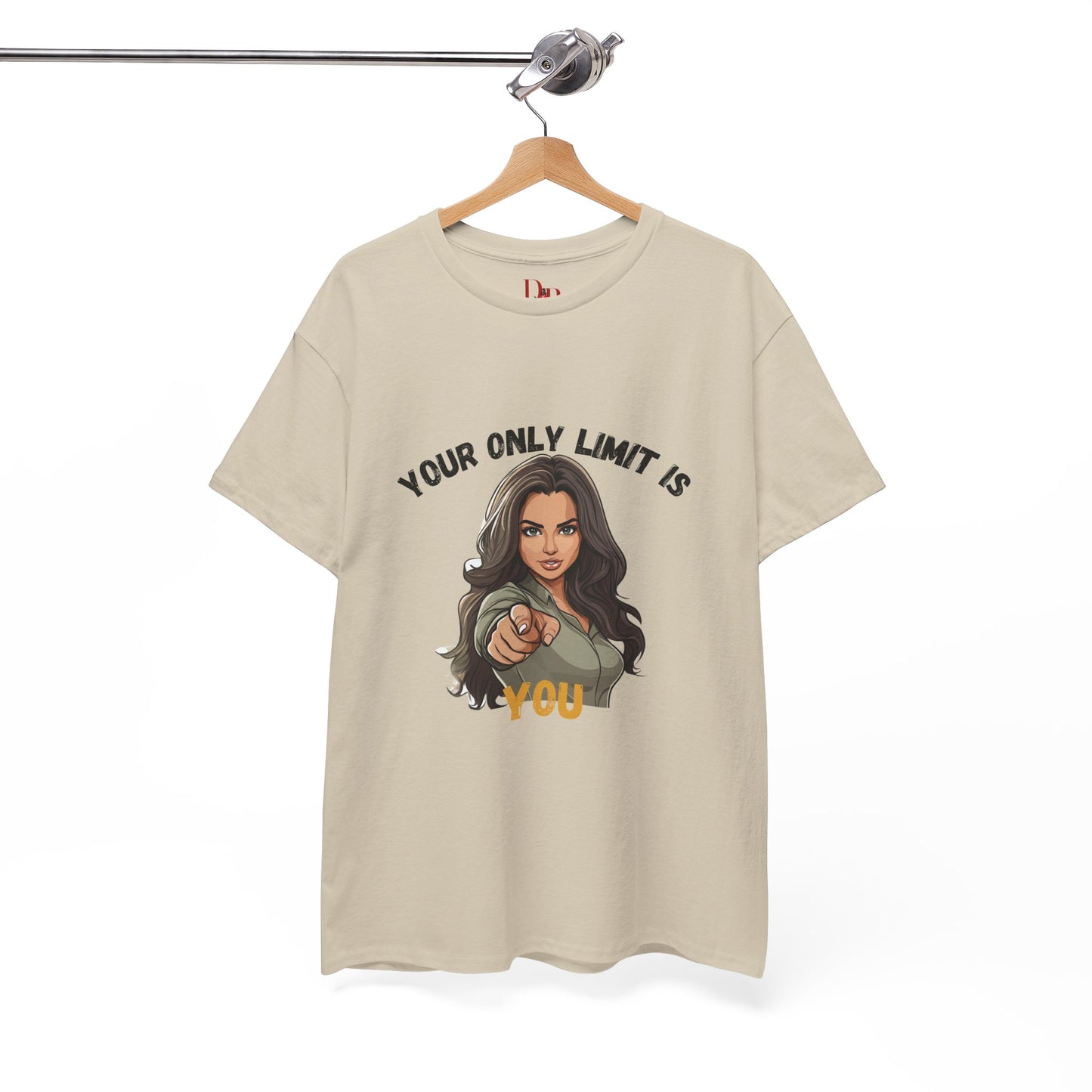 "Your Only Limit Is You" Inspirational Shirt – Motivational Tee in Black & Gold Text