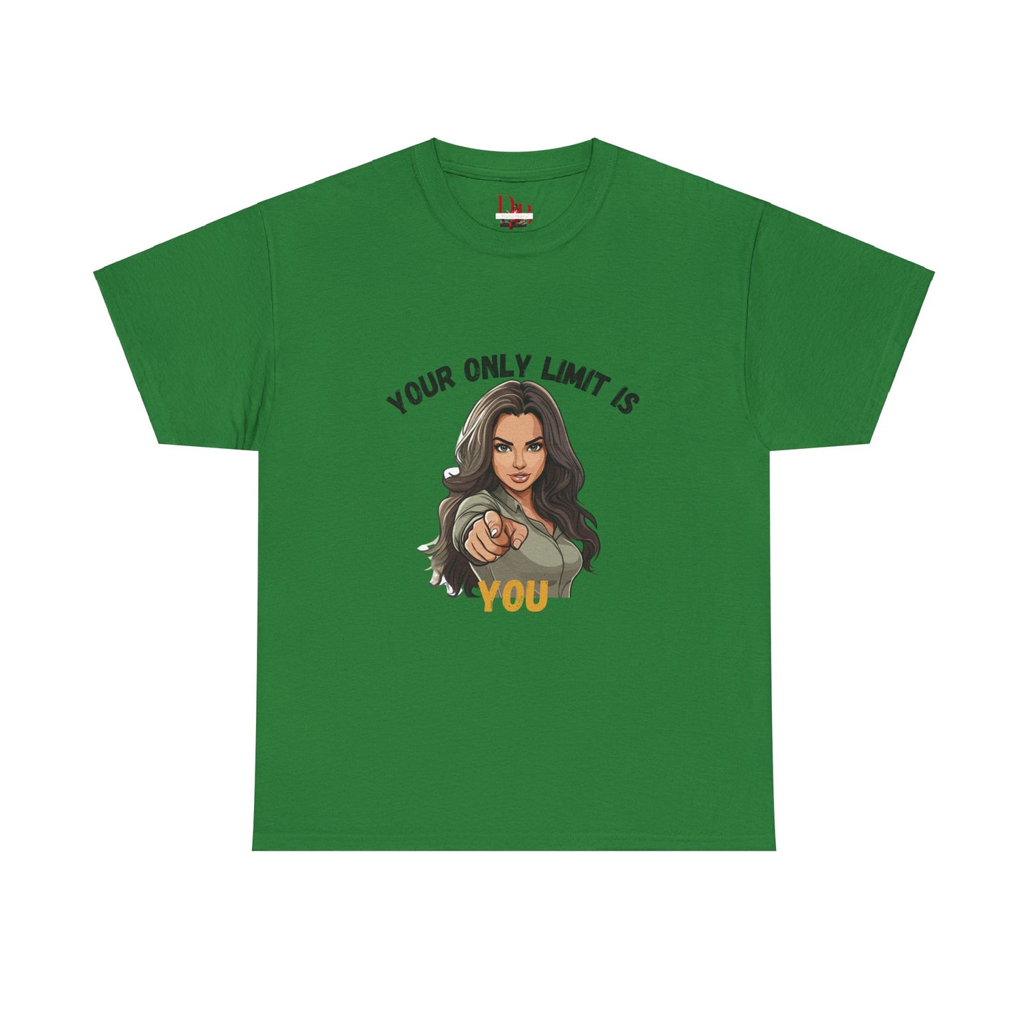 "Your Only Limit Is You" Inspirational Shirt – Motivational Tee in Black & Gold Text