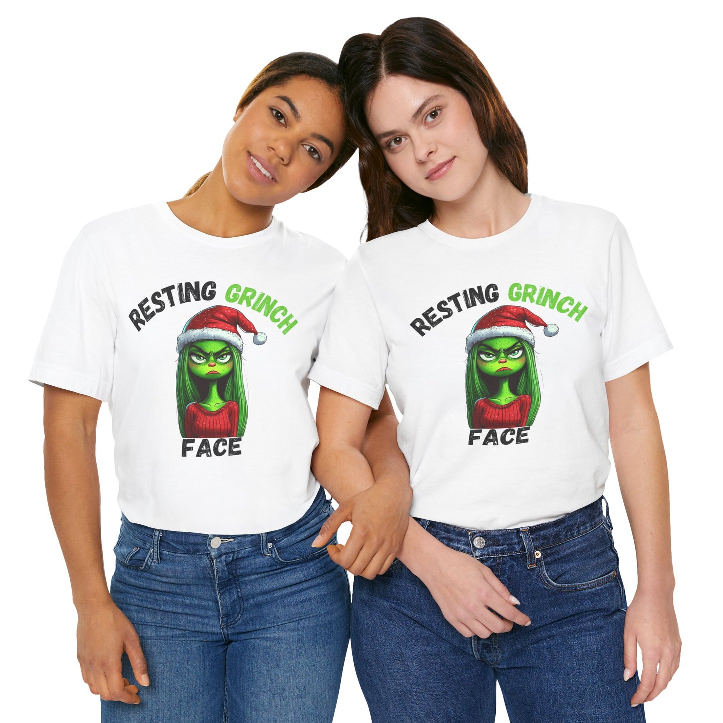 "Resting Grinch Face" Holiday Shirt – Funny Christmas Tee in Black & Green