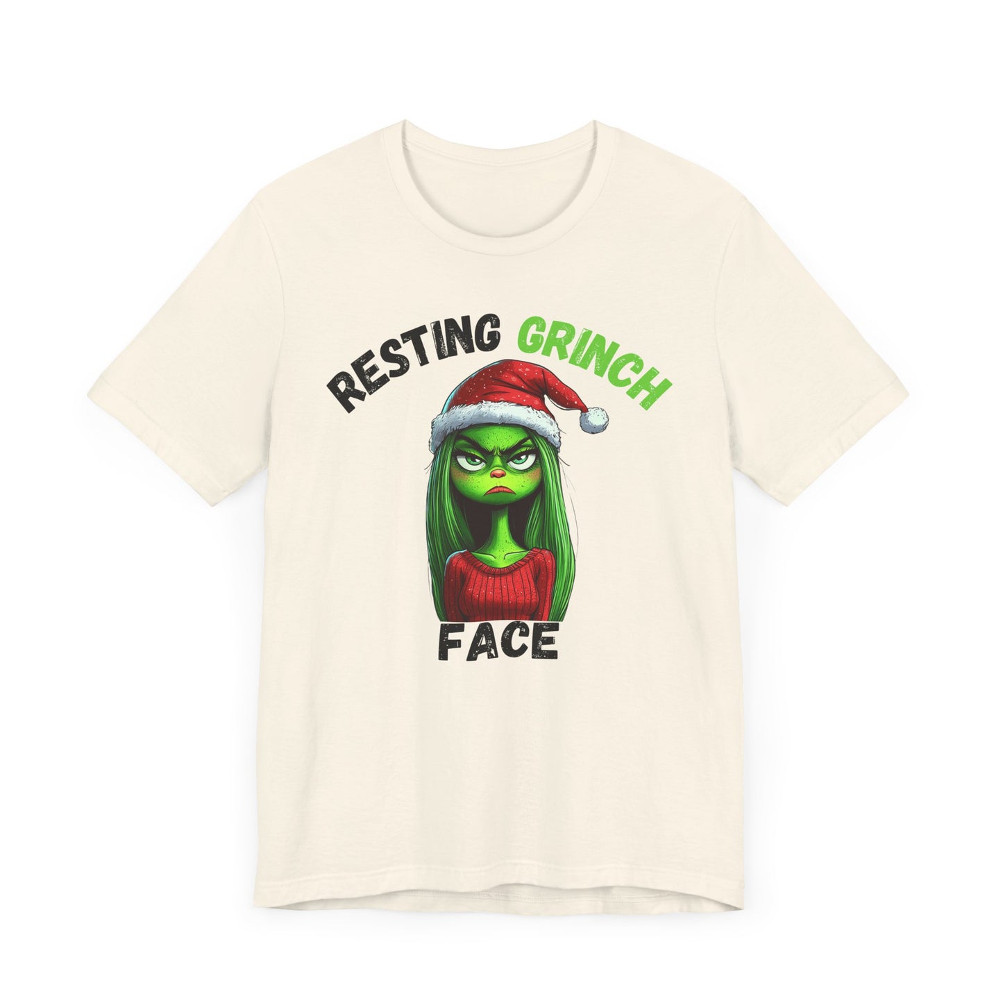 "Resting Grinch Face" Holiday Shirt – Funny Christmas Tee in Black & Green