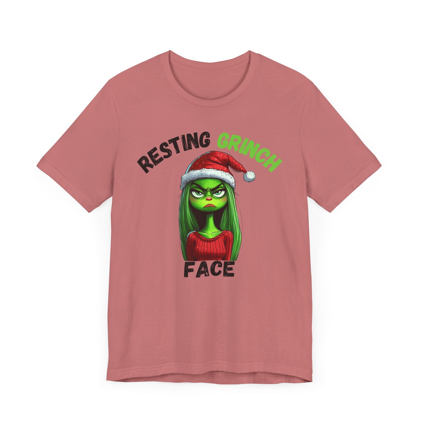 "Resting Grinch Face" Holiday Shirt – Funny Christmas Tee in Black & Green