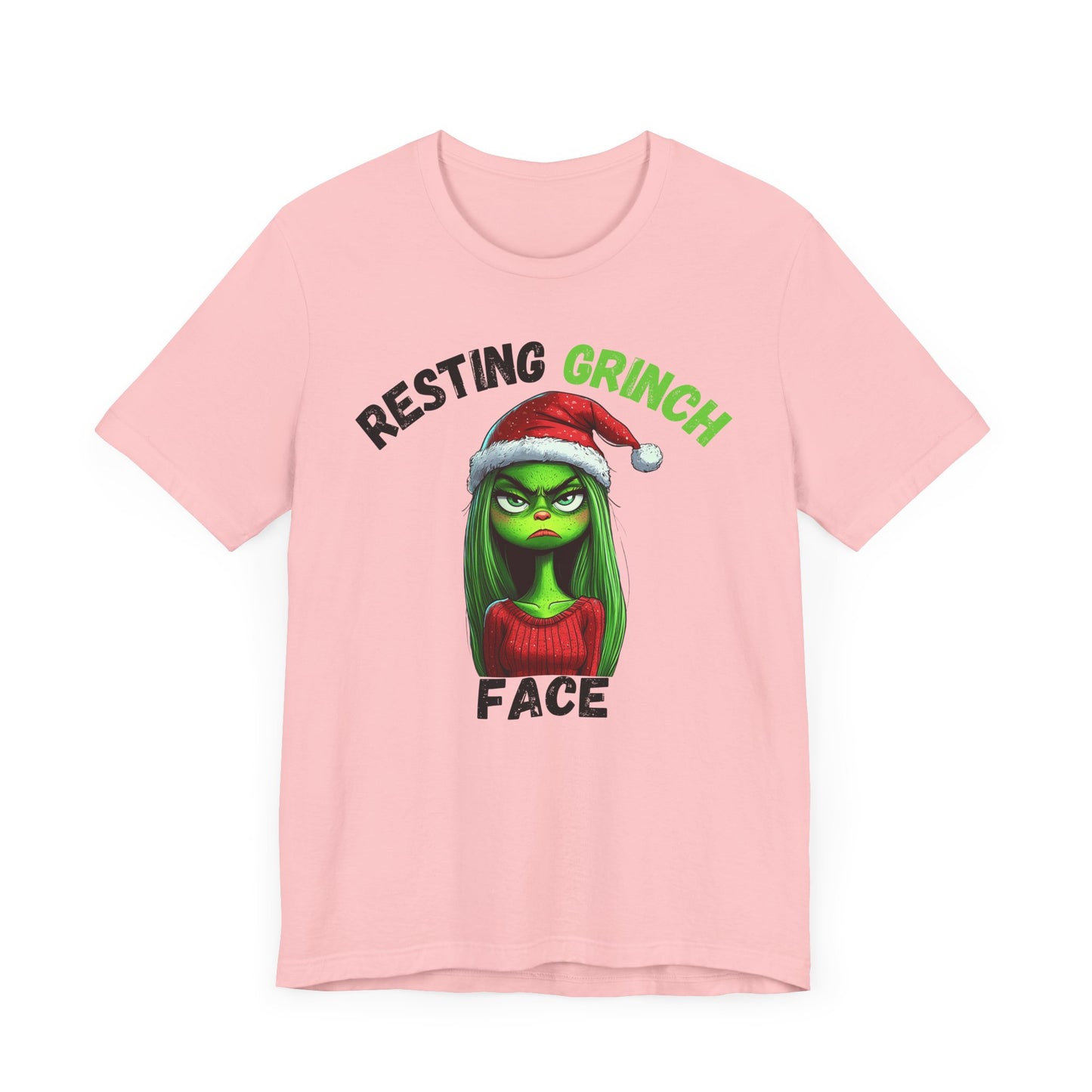 "Resting Grinch Face" Holiday Shirt – Funny Christmas Tee in Black & Green