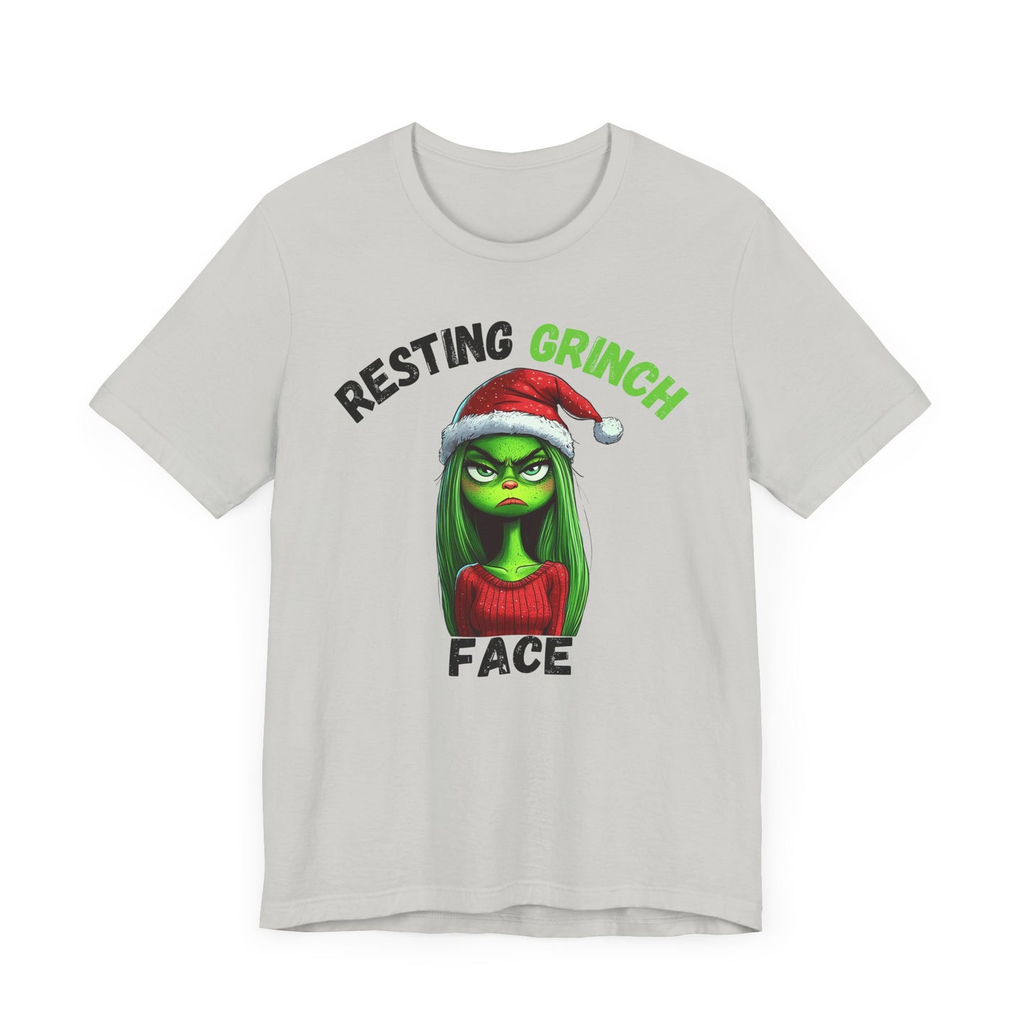 "Resting Grinch Face" Holiday Shirt – Funny Christmas Tee in Black & Green