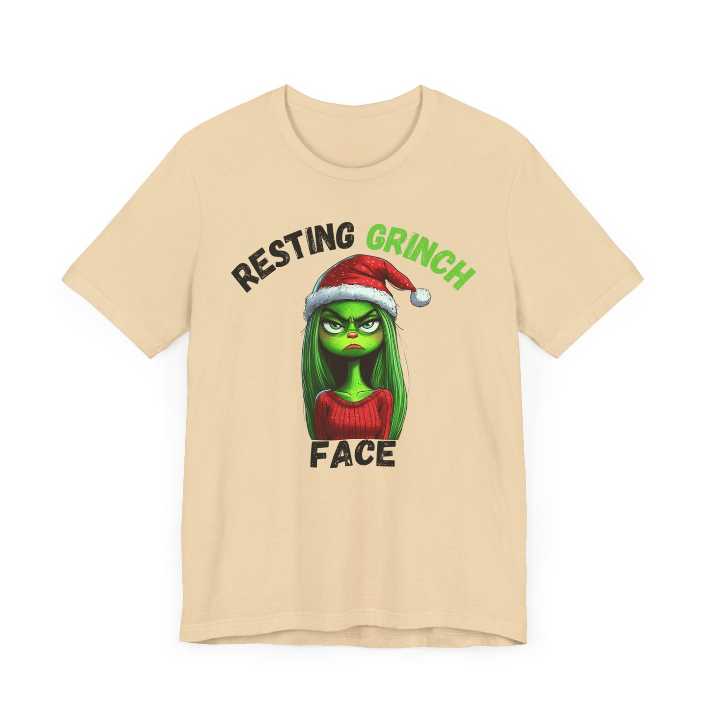 "Resting Grinch Face" Holiday Shirt – Funny Christmas Tee in Black & Green