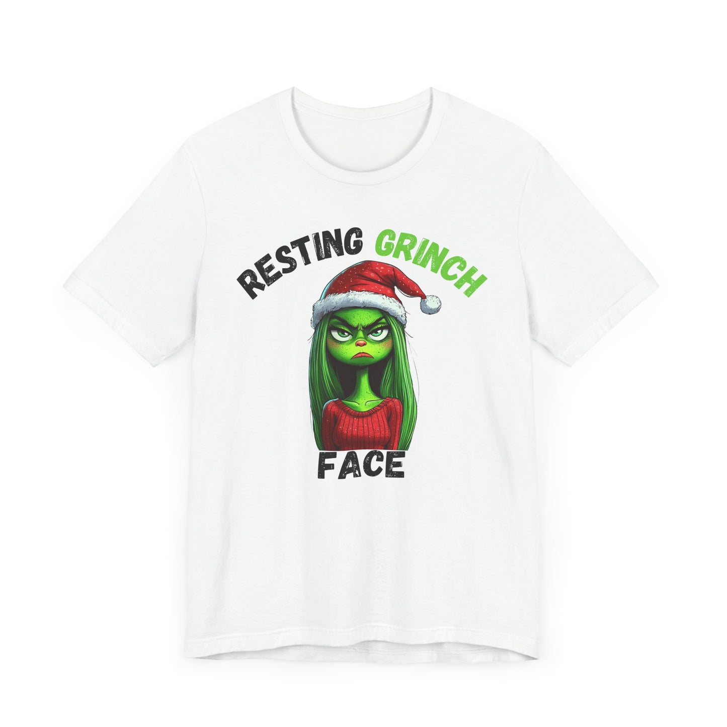 "Resting Grinch Face" Holiday Shirt – Funny Christmas Tee in Black & Green
