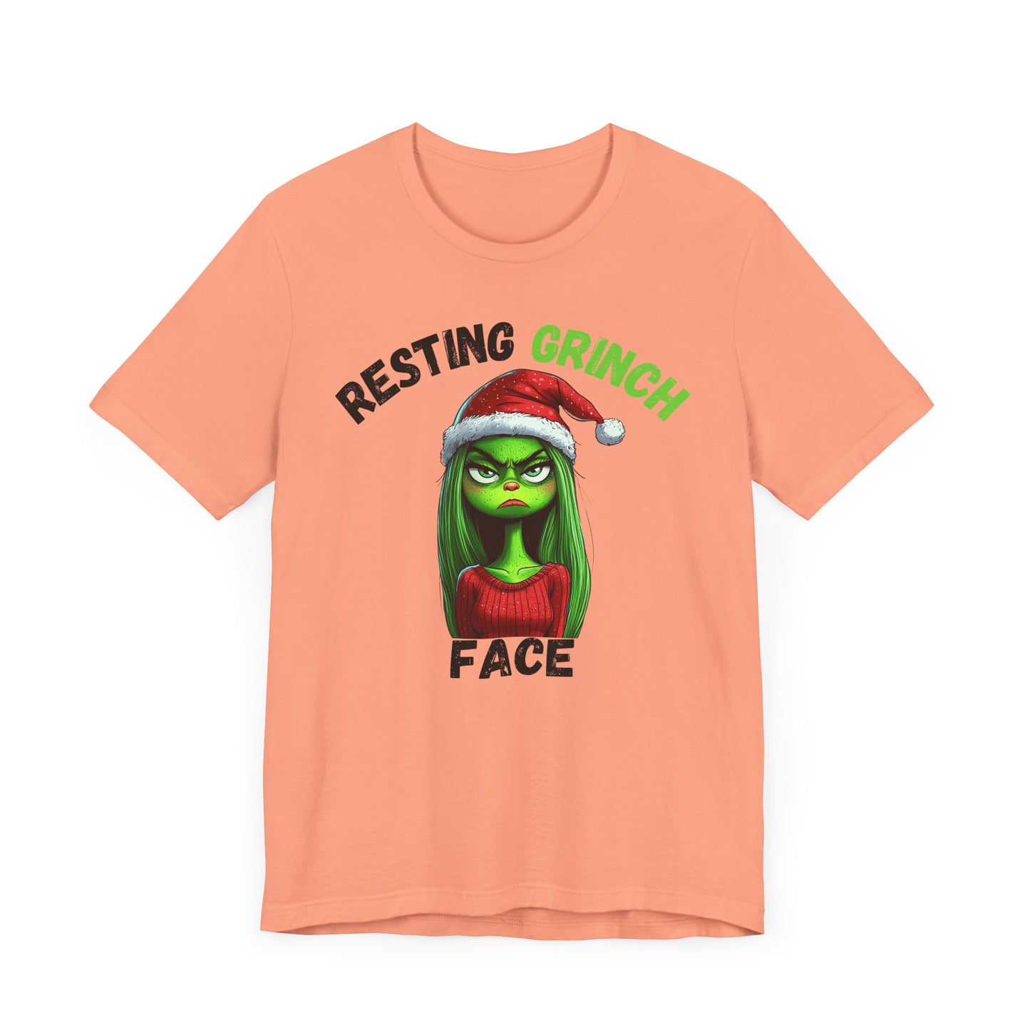"Resting Grinch Face" Holiday Shirt – Funny Christmas Tee in Black & Green