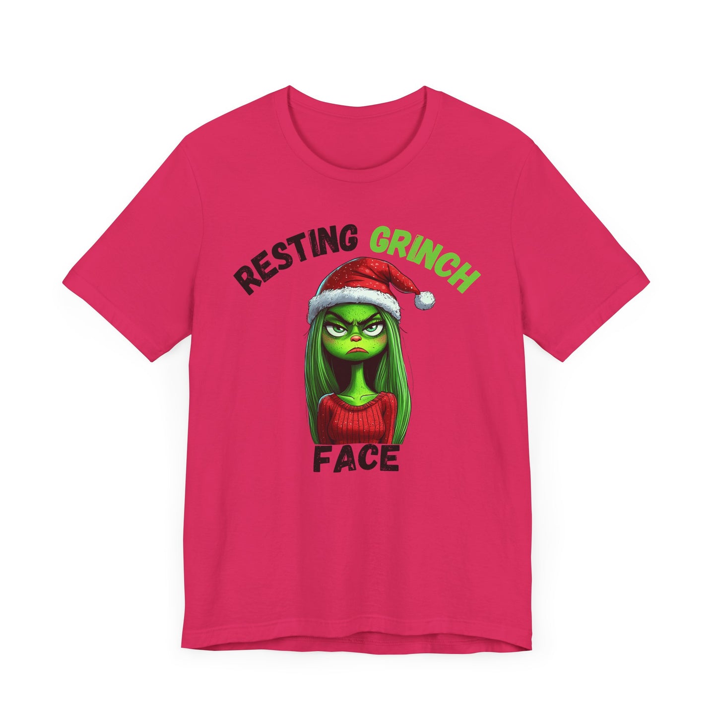 "Resting Grinch Face" Holiday Shirt – Funny Christmas Tee in Black & Green