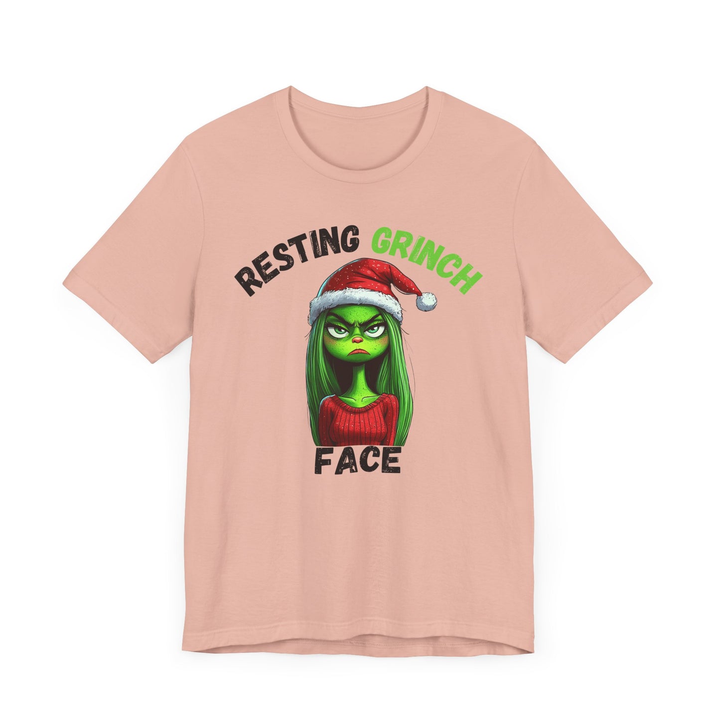 "Resting Grinch Face" Holiday Shirt – Funny Christmas Tee in Black & Green