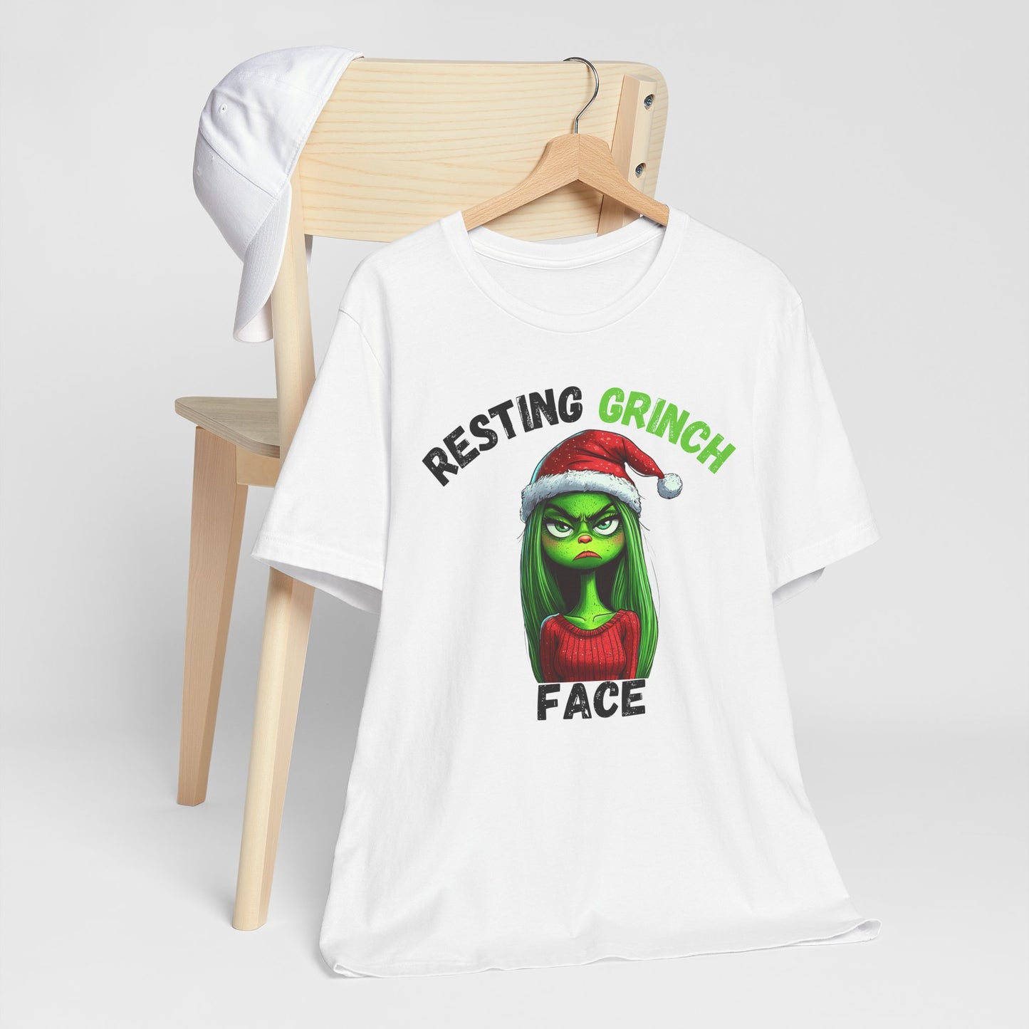 "Resting Grinch Face" Holiday Shirt – Funny Christmas Tee in Black & Green